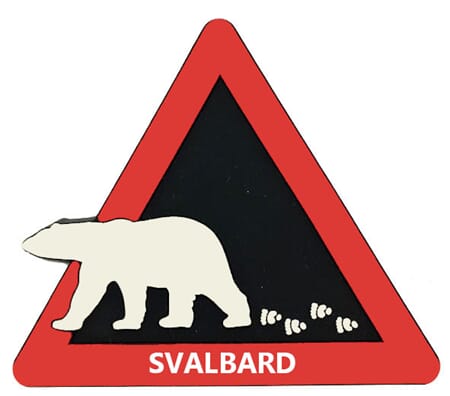 PVC magnet - Isbjørn ut av skilt Svalbard - spesialdes kunde